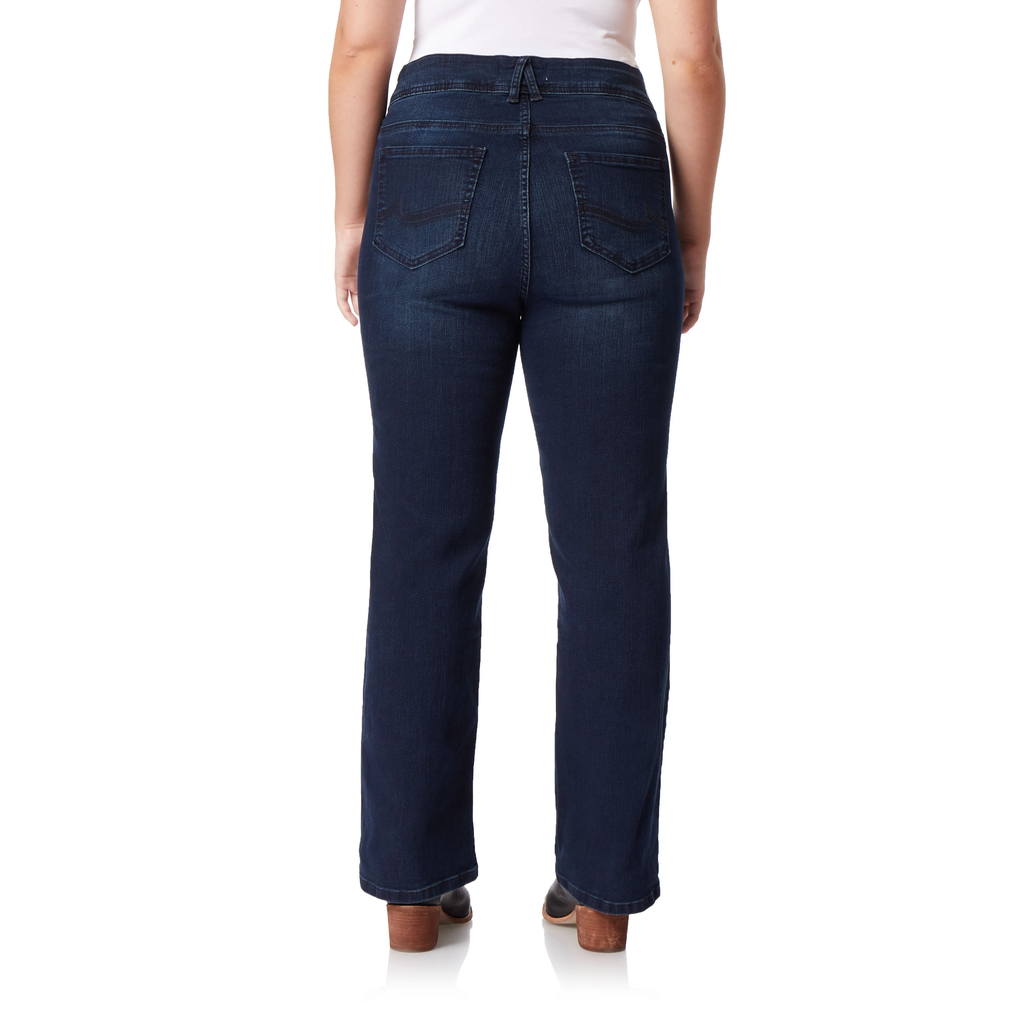 Curvy Bootcut Mid-Rise Jeans (Plus)