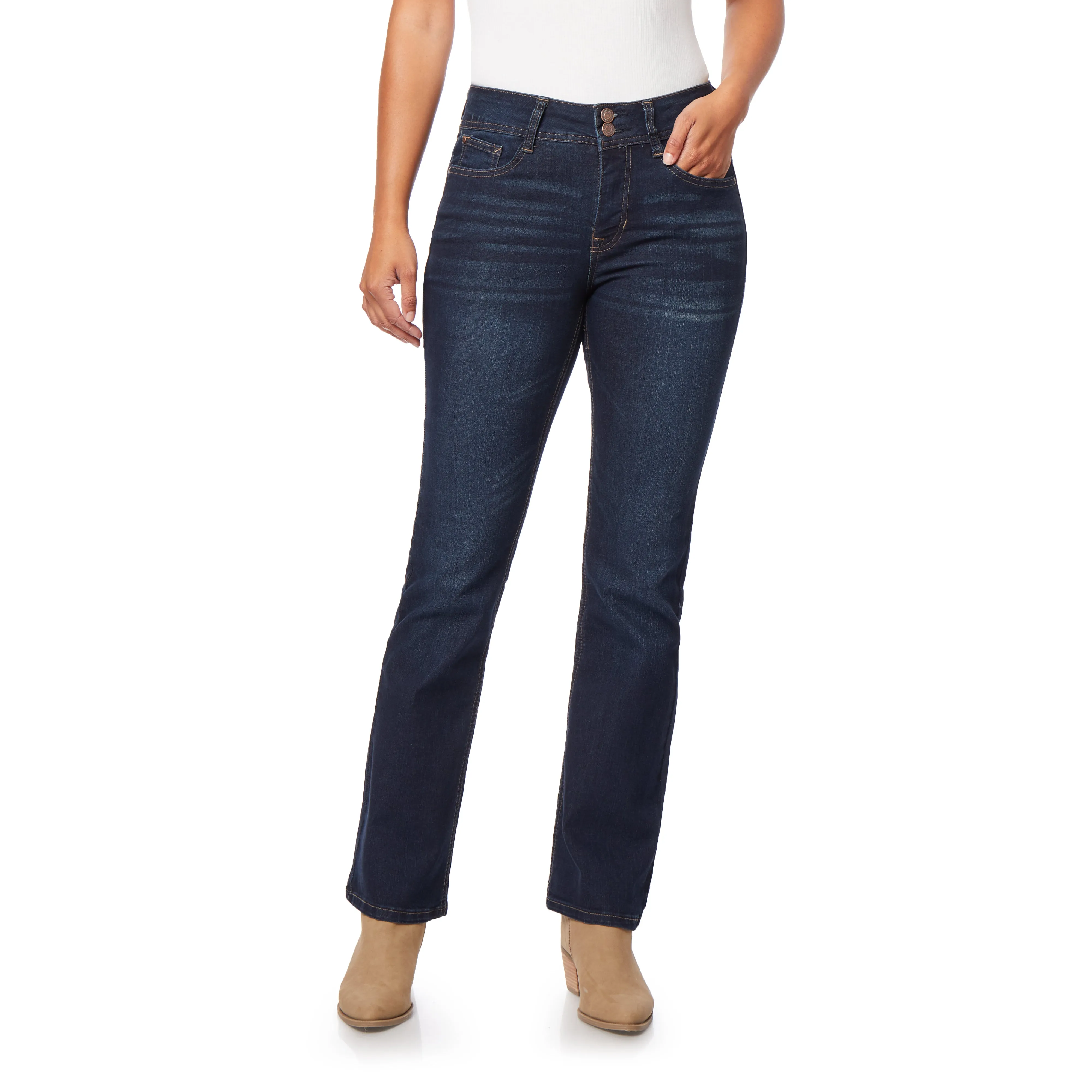 Curvy Bootcut Mid-Rise Jeans (Plus)