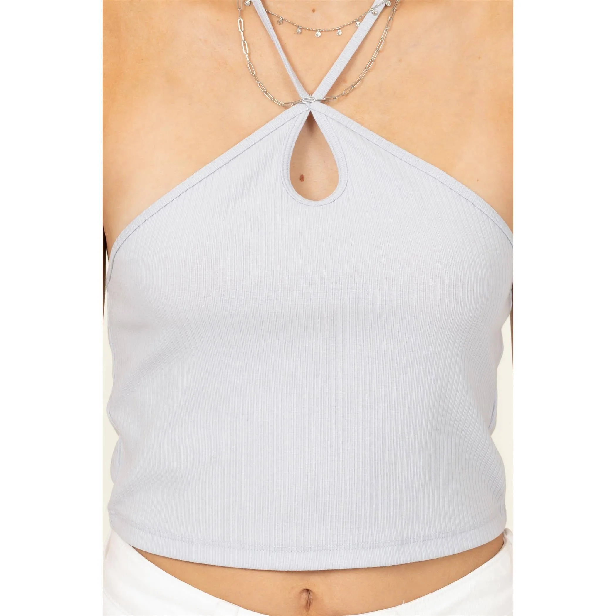 Cutout Halter Crop Top