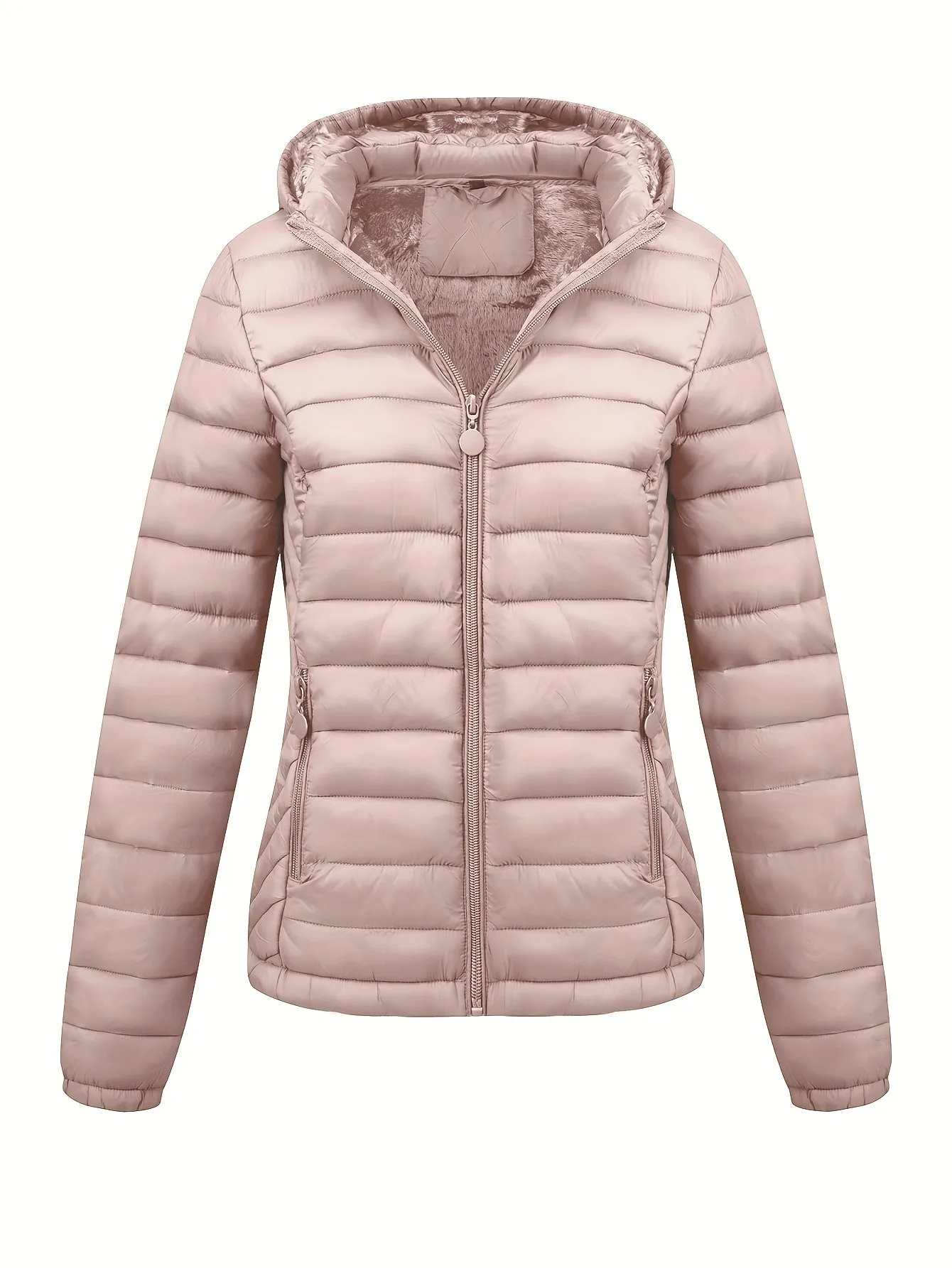 Damen Zip-up hoodie puffy coat
