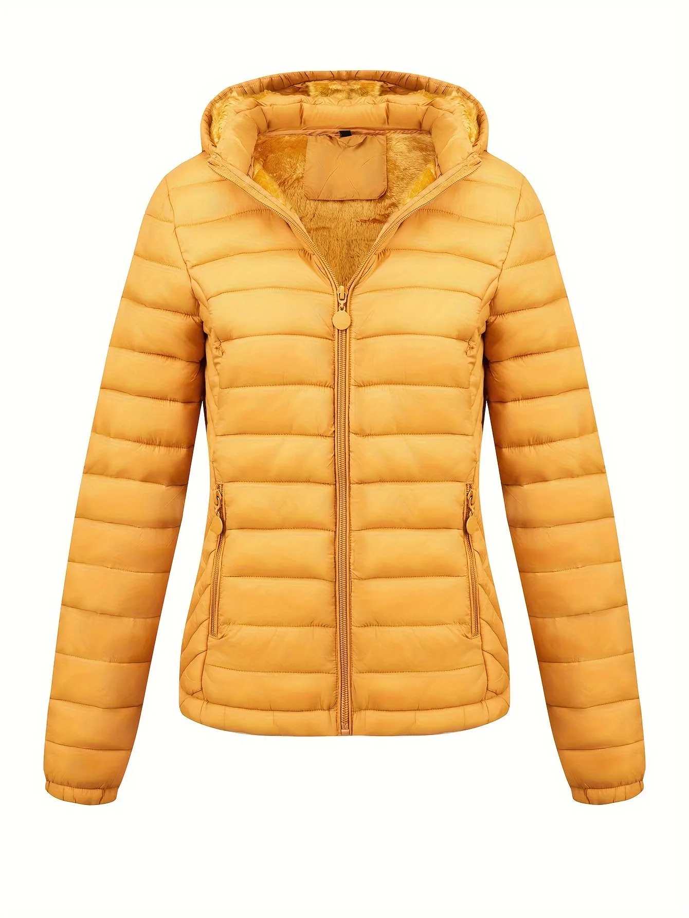 Damen Zip-up hoodie puffy coat