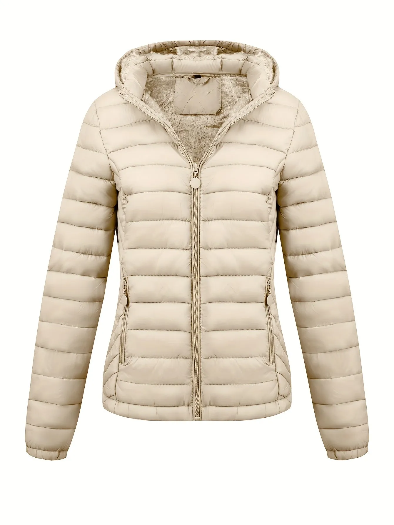 Damen Zip-up hoodie puffy coat