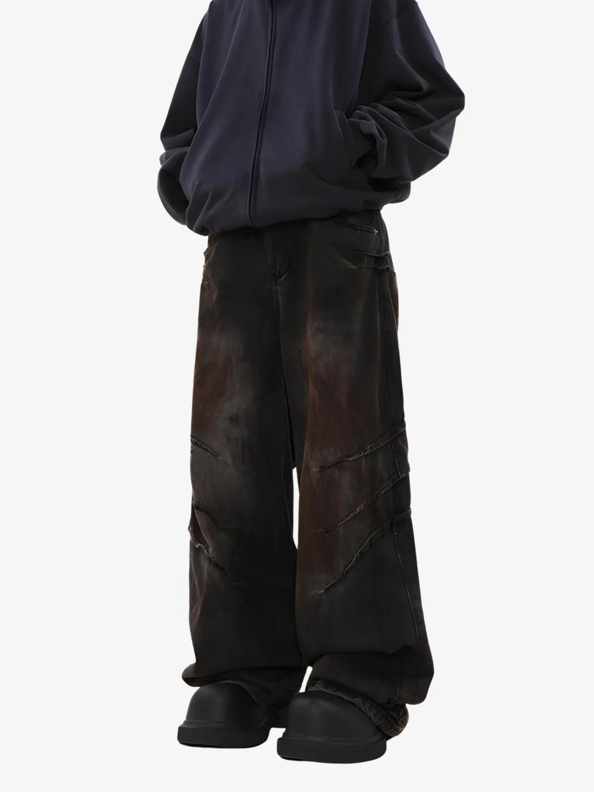 DARK DISTRESSED JEANS