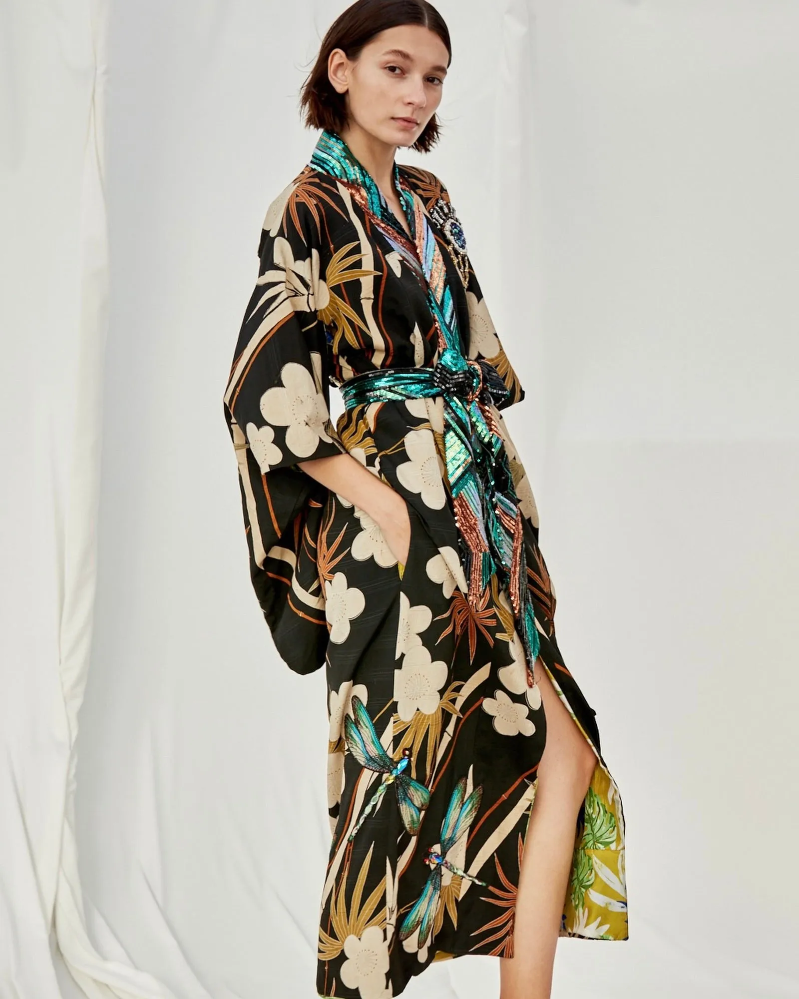 Dark Star Sequin Kimono - Sapphire