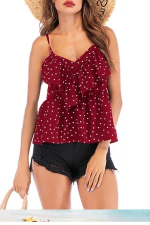 Deep V-neck Chiffon Tank Top