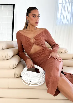 Dekota Knit Midi Dress - Choc