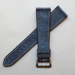 DENIM BLUE DISTRESSED CALF STANDARD STRAP