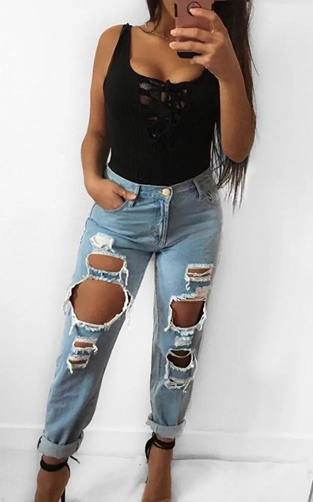 Destruction Jeans - Light Blue