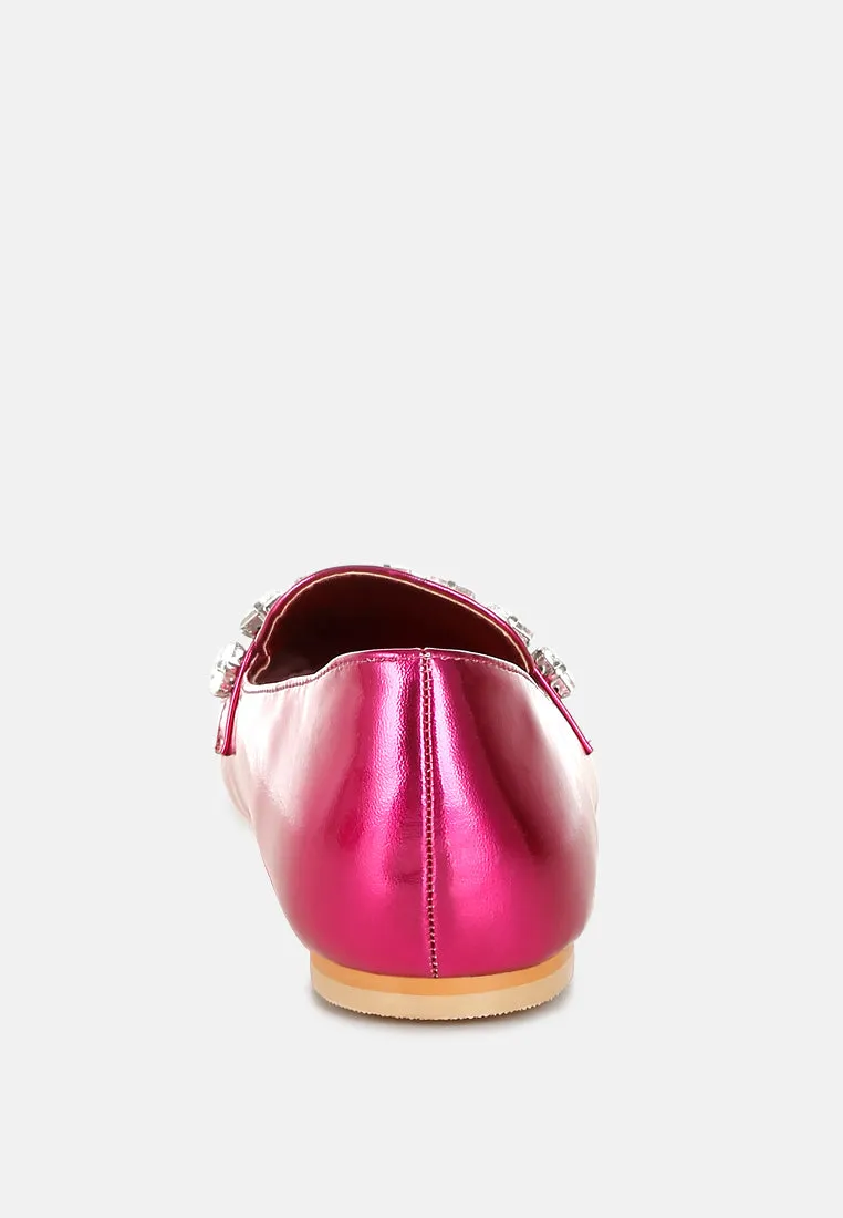 Diamante Strap Metallic Loafers By RAG