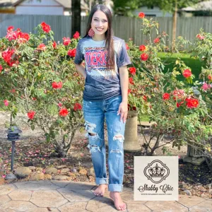 Distressed Light Wash Boyfriend Cut Jeans