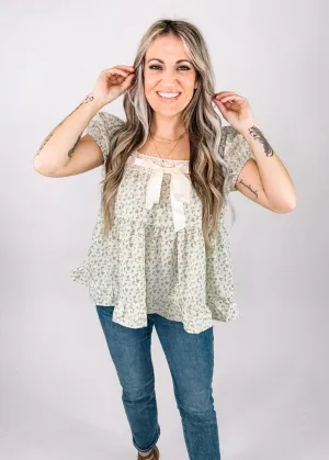 Ditsy Floral Tiered Babydoll Top