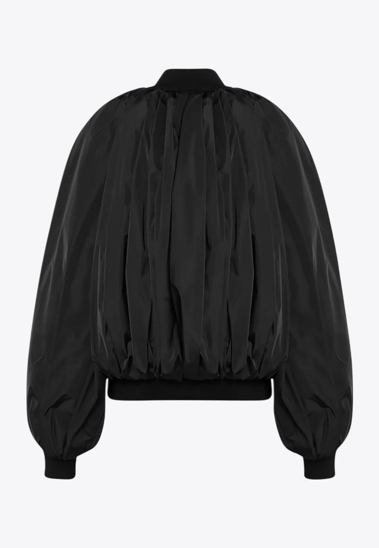 Draped Zip-Up Bomber Jacket