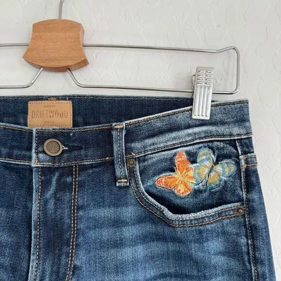 Driftwood Embroidered Floral Marilyn Distressed Skinny Jeans