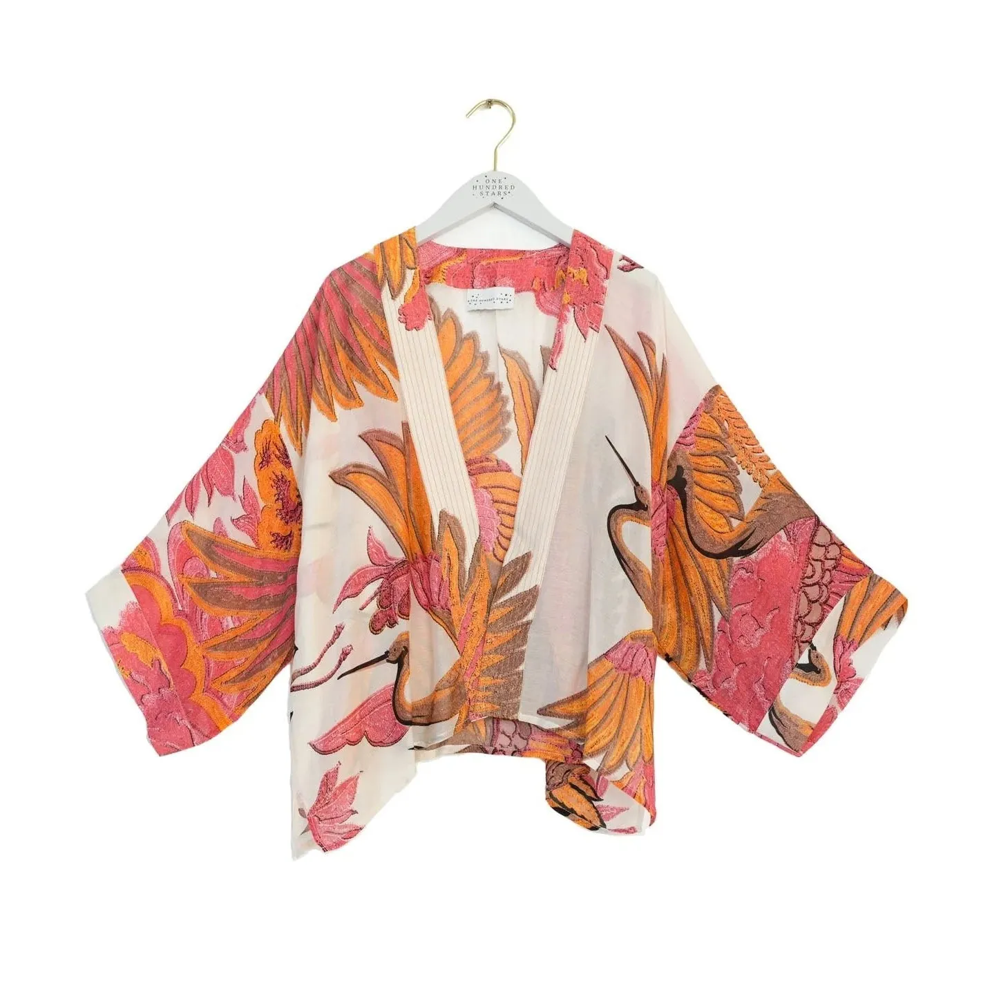 Ecru Crane Kimono