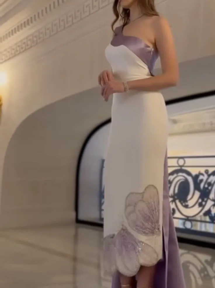 Elegant One Shoulder Beading Long Formal Party Dress Evening Gown, DP4432