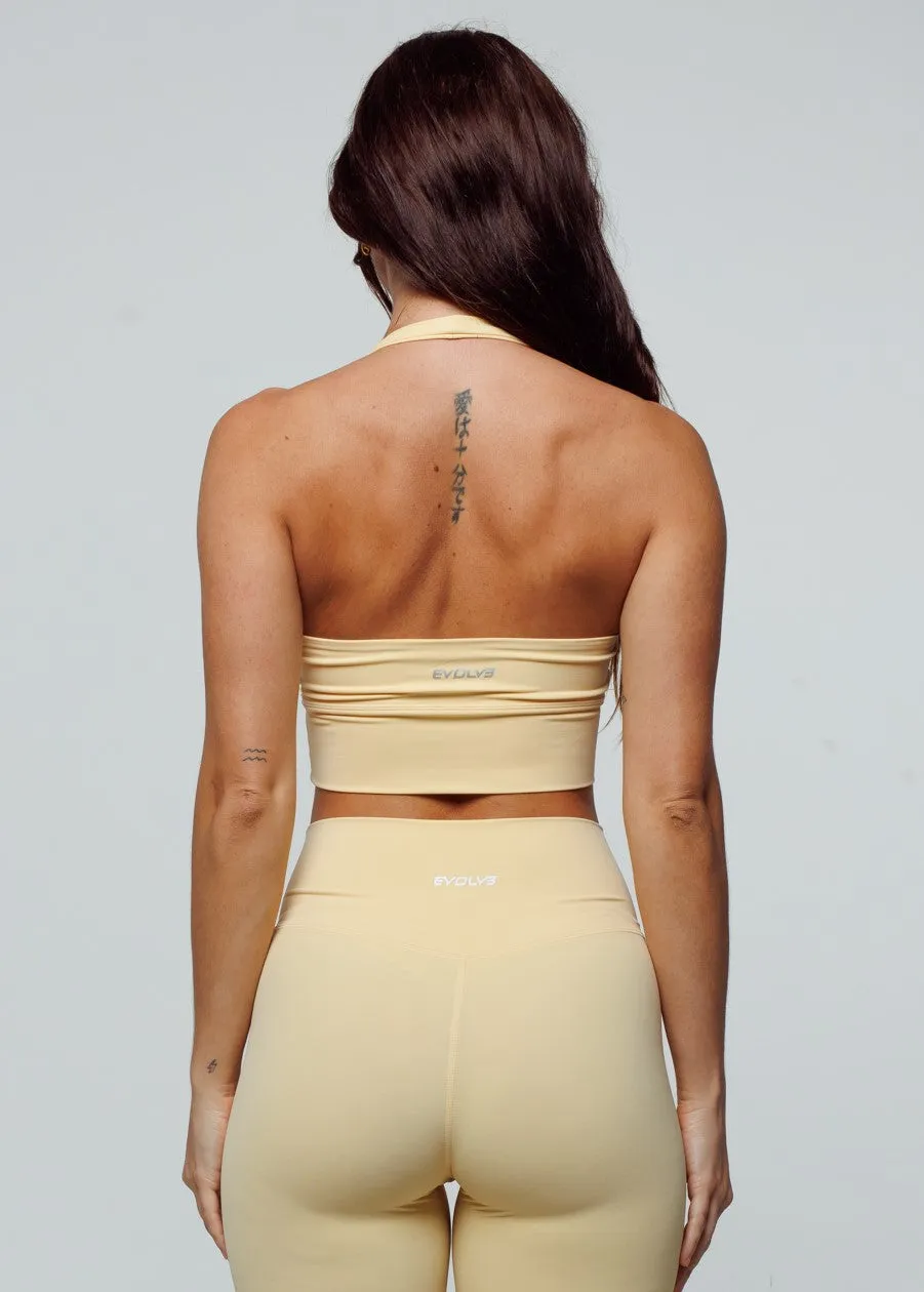 Elevate Halter Bra - Buttermilk