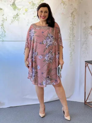 Elias Rose Floral Evening Dress