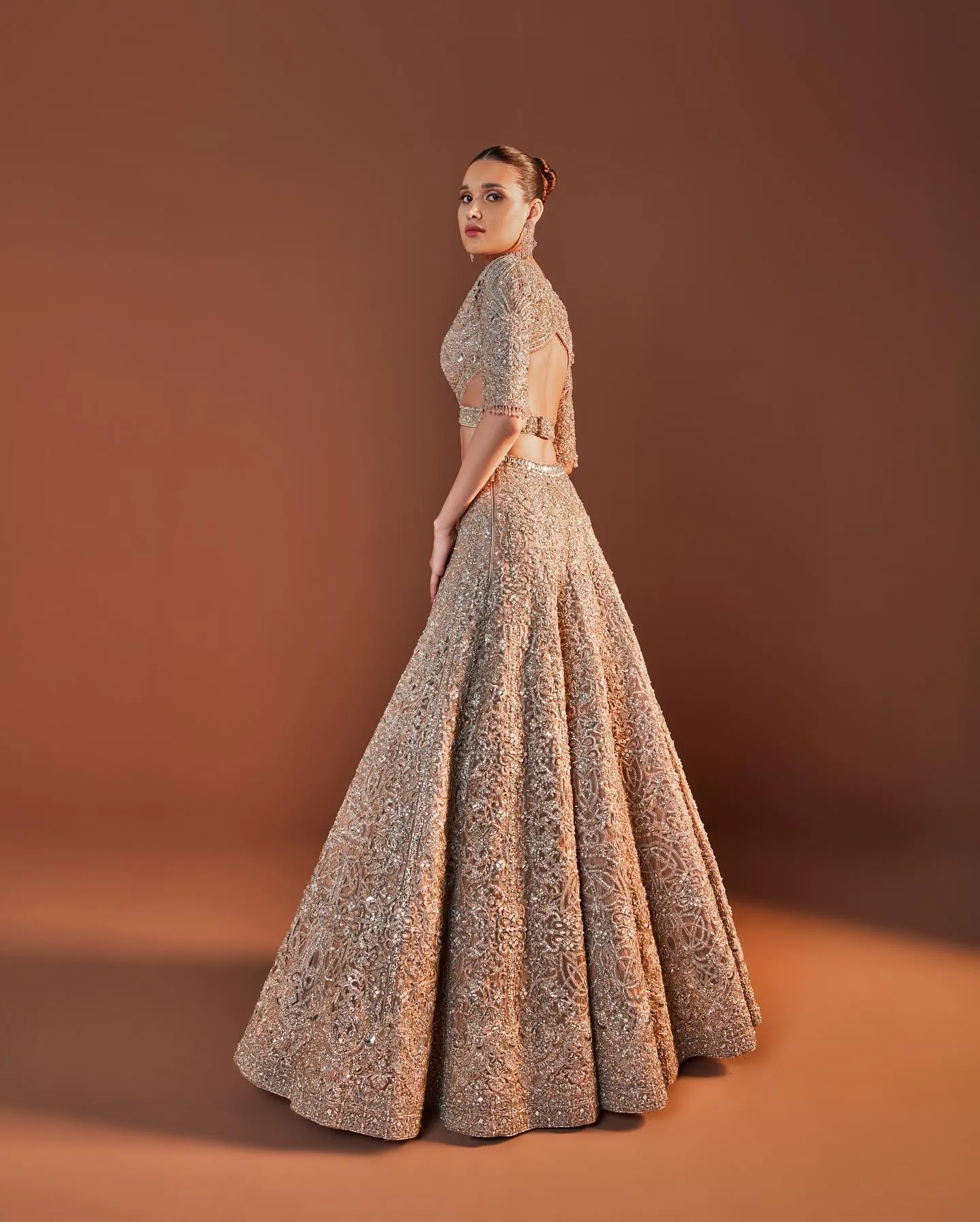Embellished Grey Lehenga Choli for Indian Bridal Wear