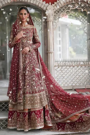 Embellished Red Frock Lehenga