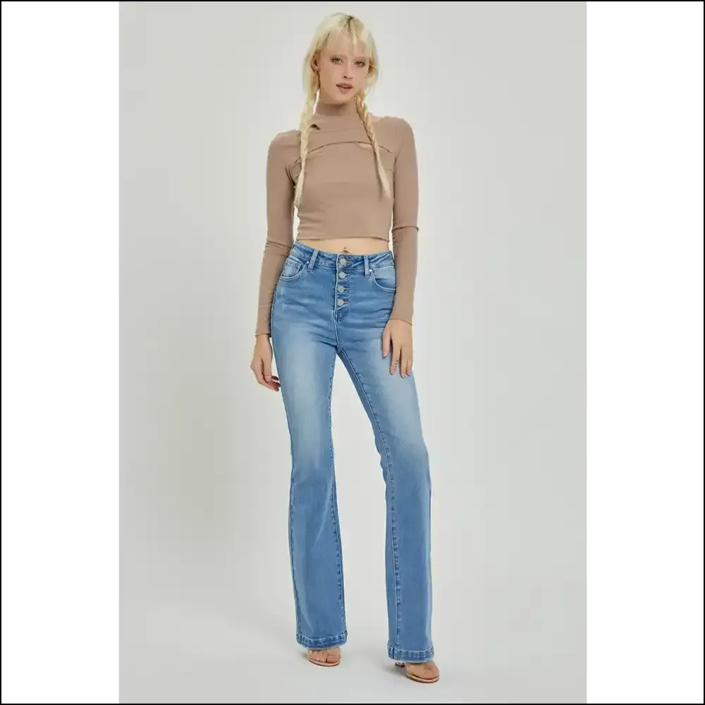 Embrace the Butt: Risen High Rise Button Fly Jeans that Hug you Back!