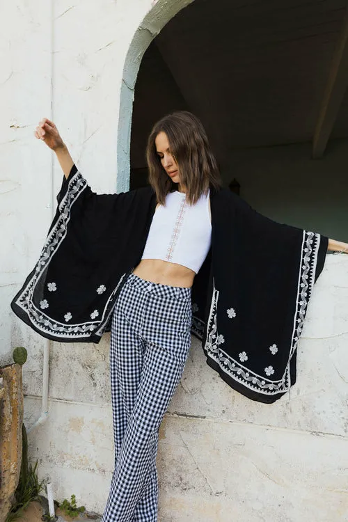 Embroidered Floral Kimonos w/ Sleeves.