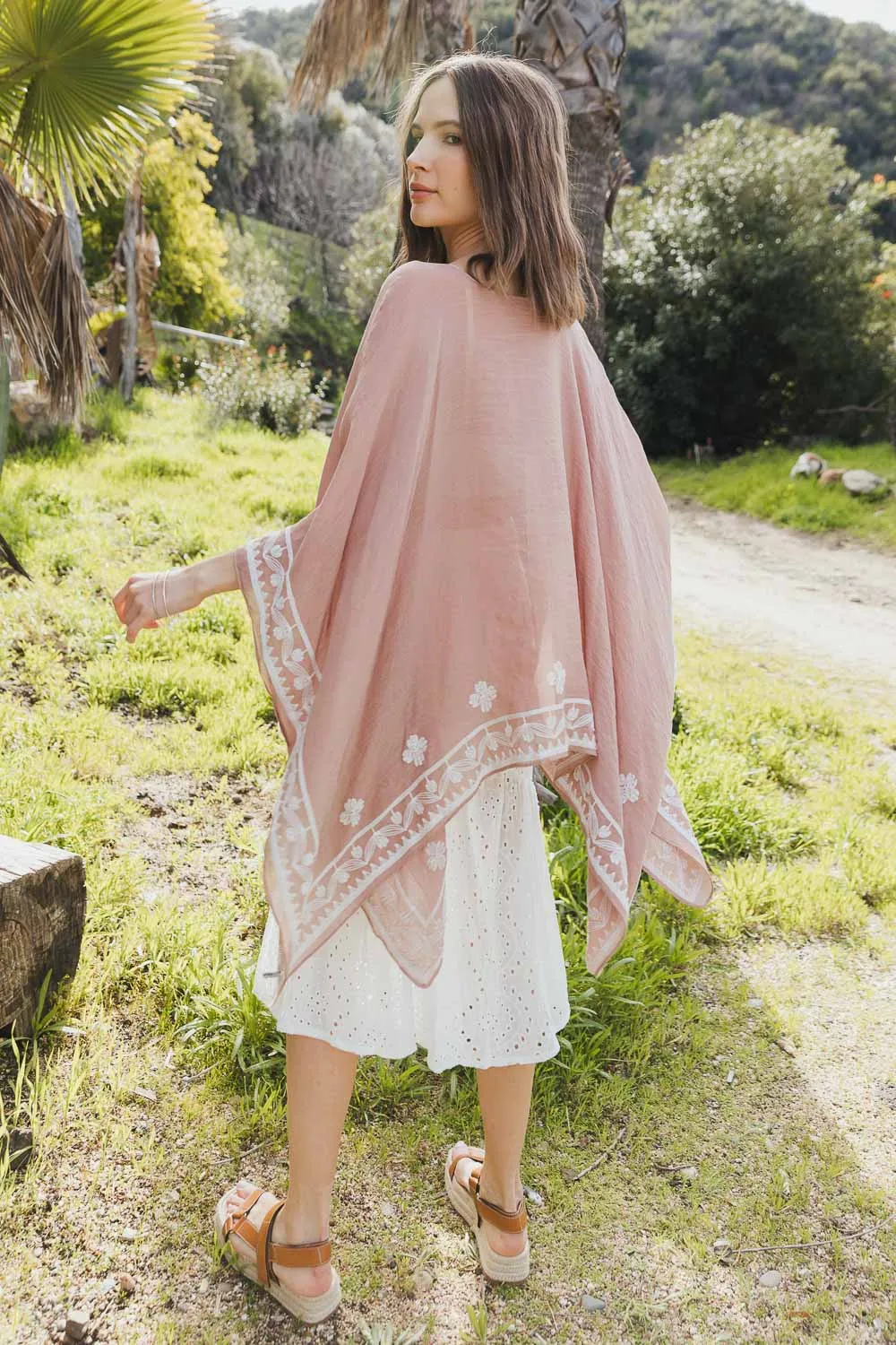 Embroidered Floral Kimonos w/ Sleeves.