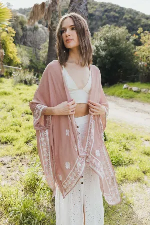 Embroidered Floral Kimonos w/ Sleeves.