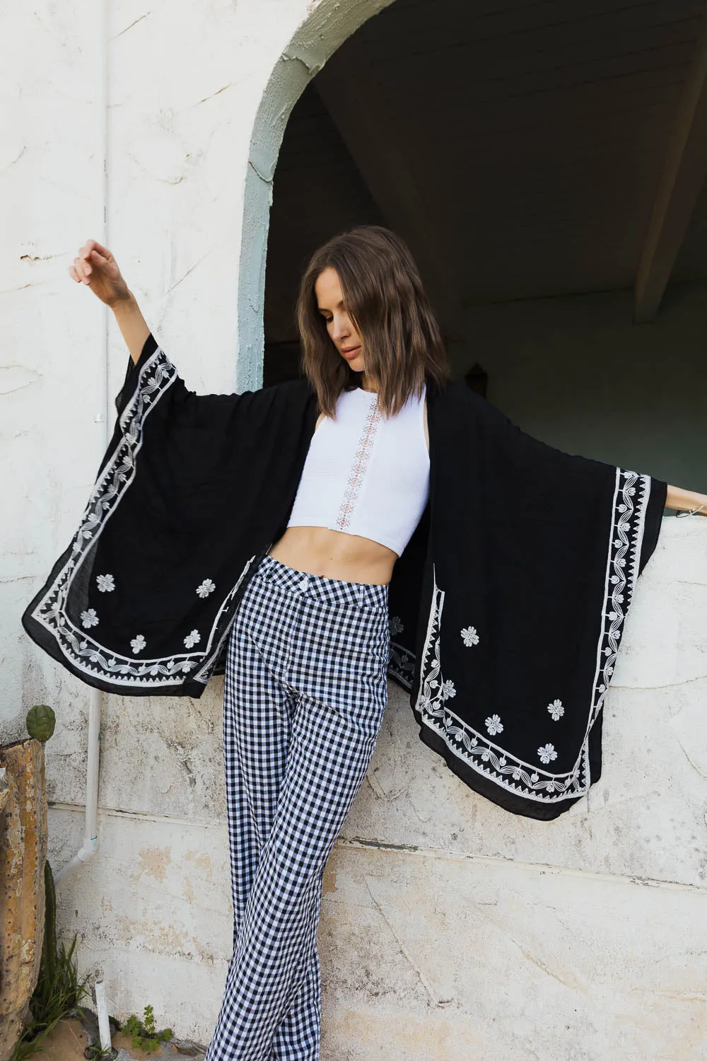 Embroidered Floral Kimonos w/ Sleeves.