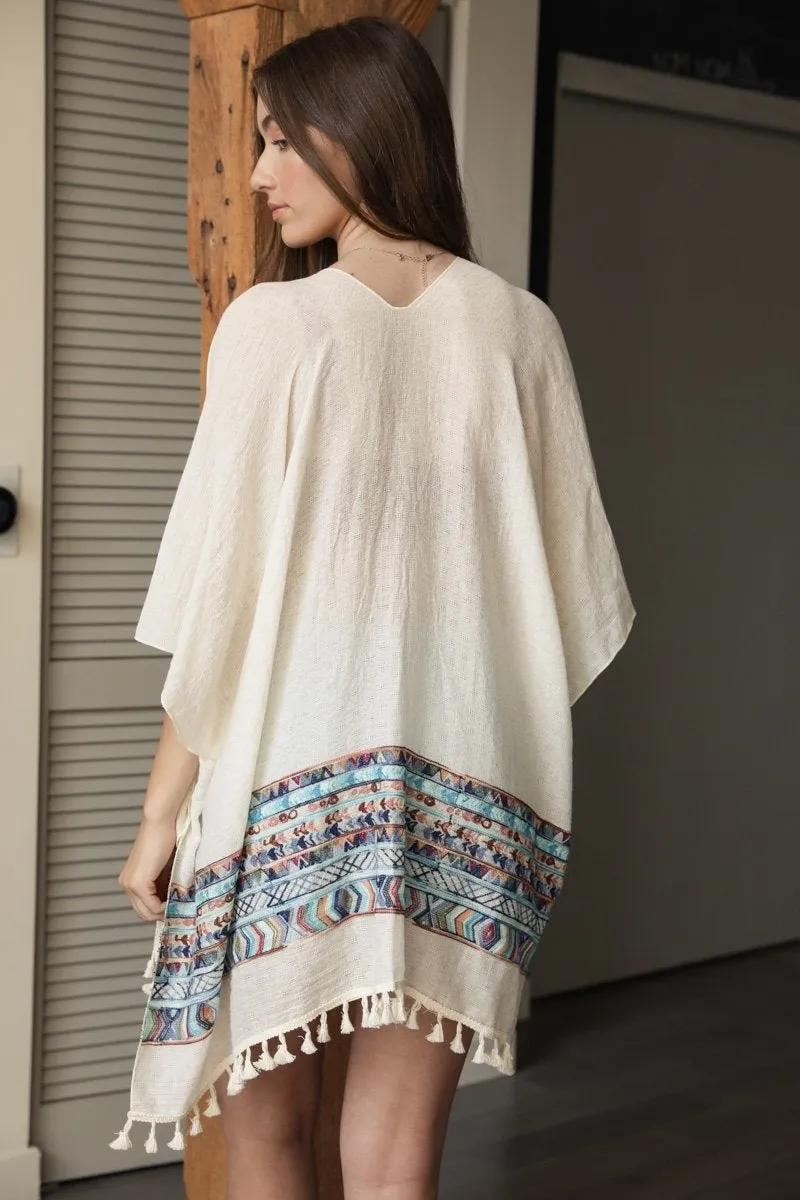 Embroidered Geometric Kimonos.