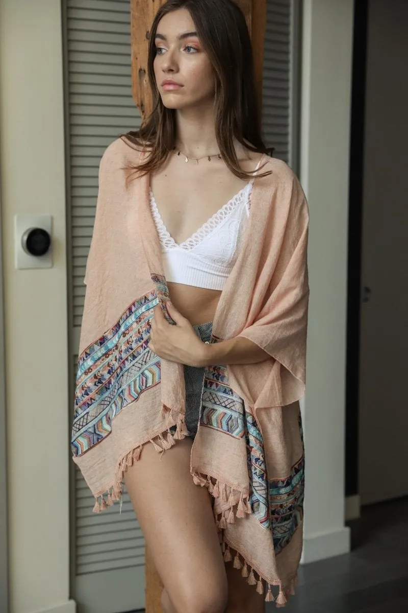 Embroidered Geometric Kimonos.