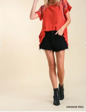 Embroidered Linen Top