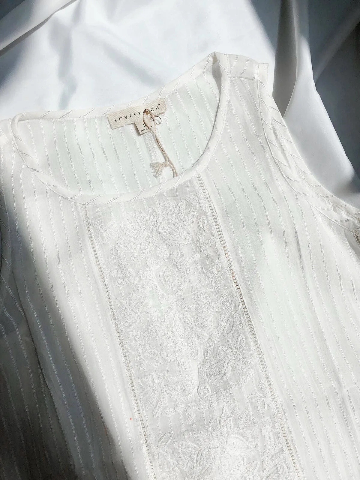Embroidered Multi Paneled Tank