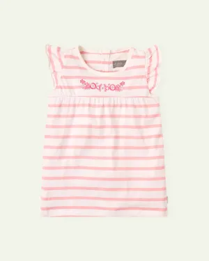 Embroidered Striped Top