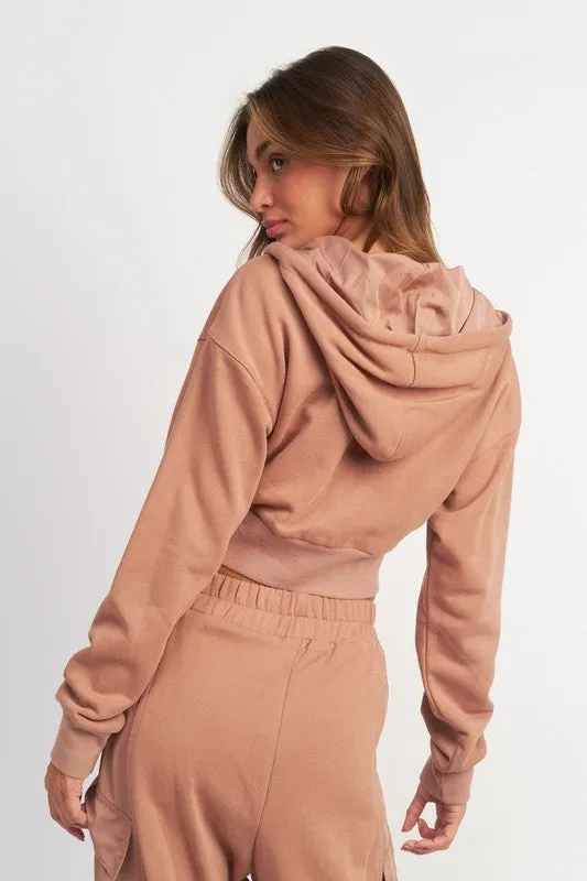 Emory Park CONTRASTED ZIP UP HOODIE