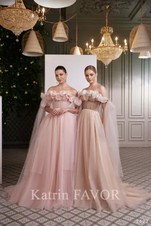 Evening dress with flowers Alternative wedding dress
