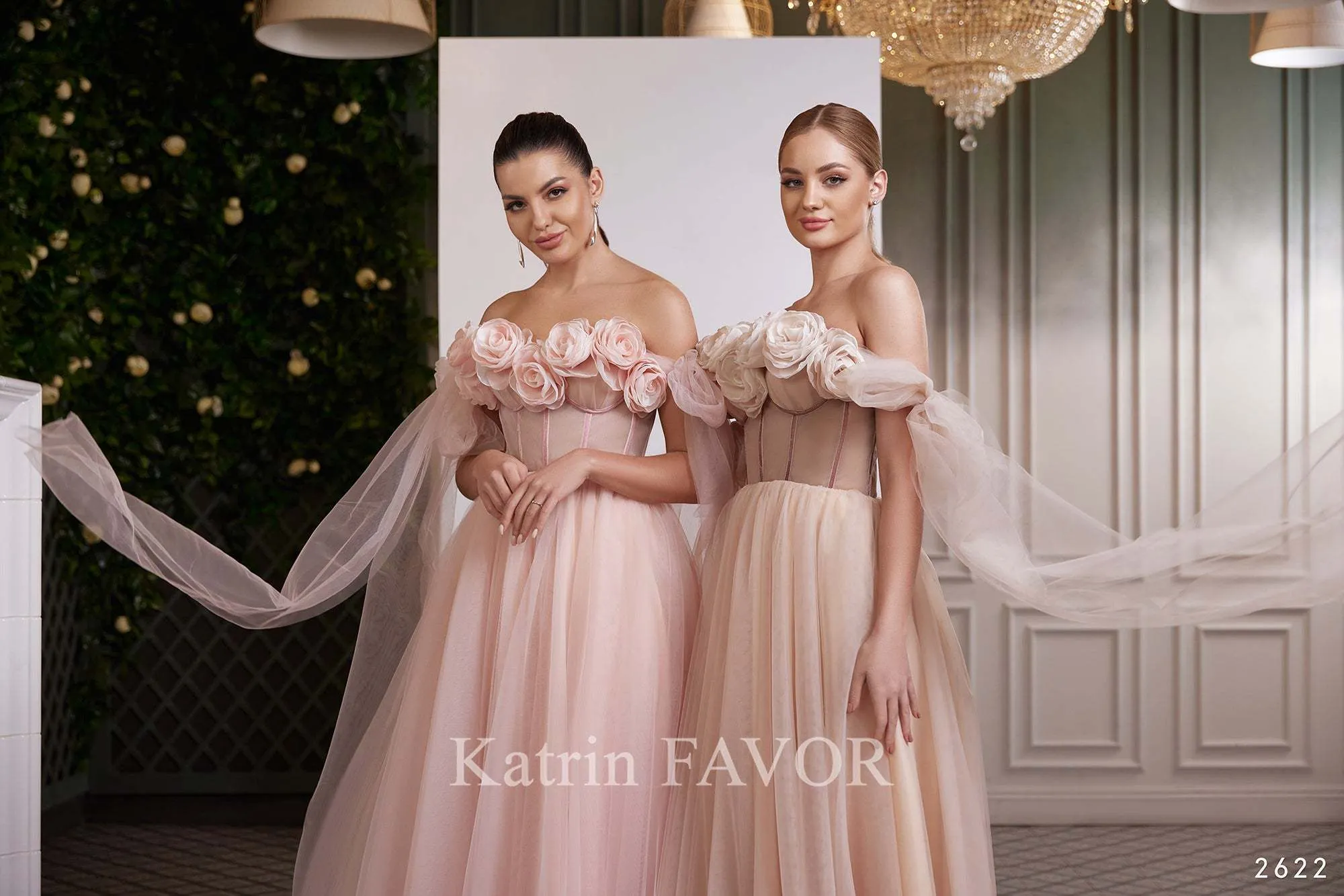 Evening dress with flowers Alternative wedding dress