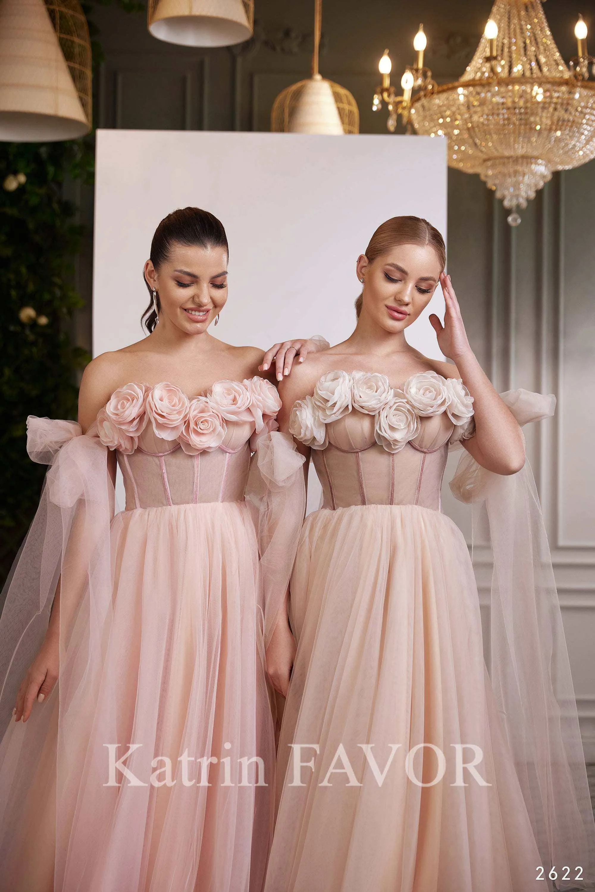 Evening dress with flowers Alternative wedding dress