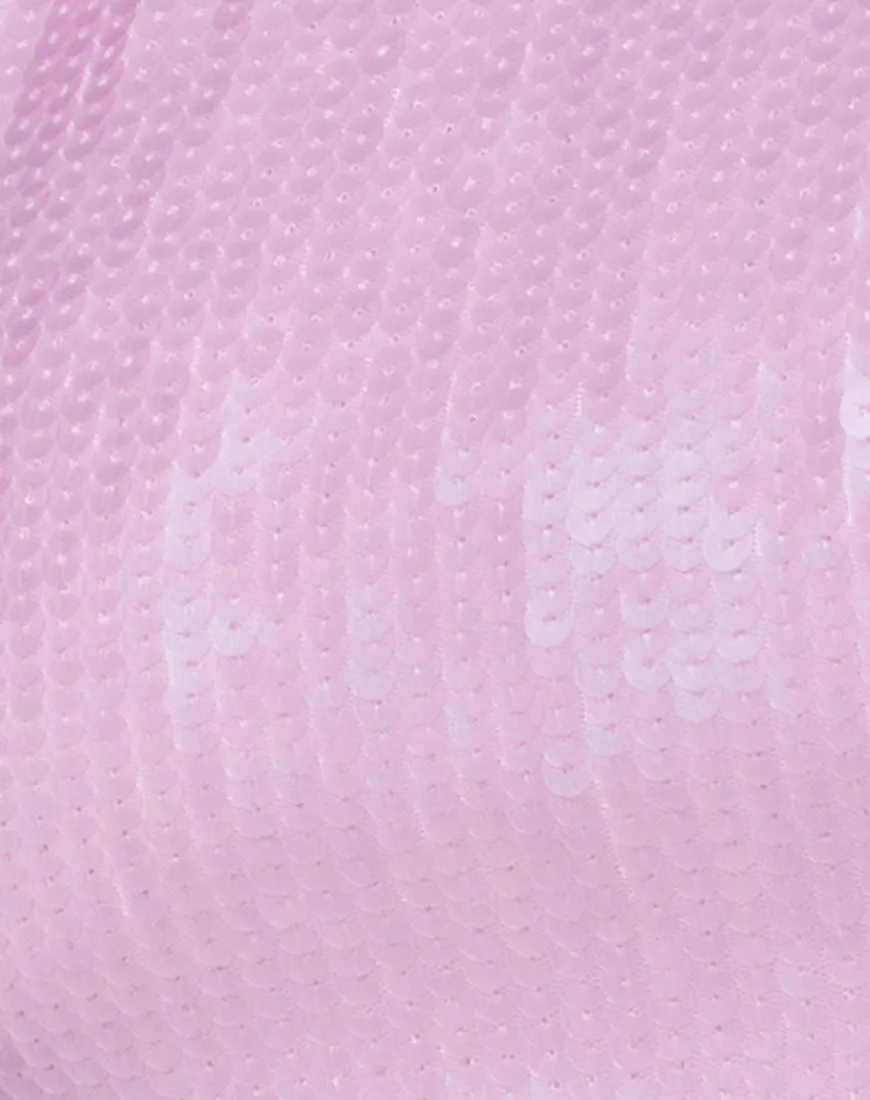 Faith Crop Top in Pink Tint Sequin