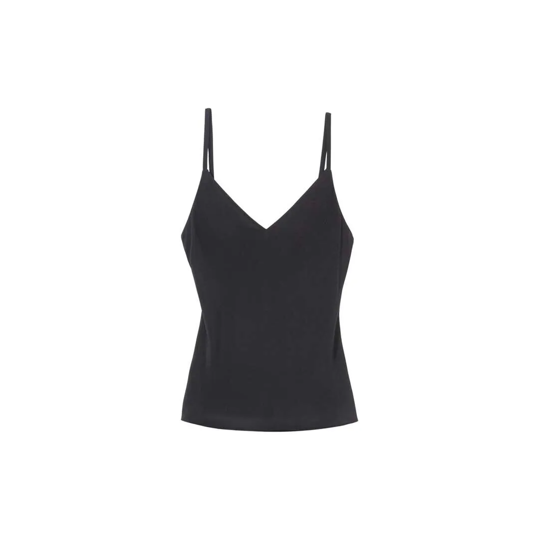 Farah Embroidered Chiffon Top - Black