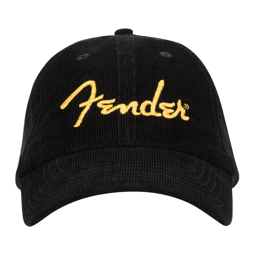 Fender Gold Spaghetti Logo Corduroy Baseball Hat
