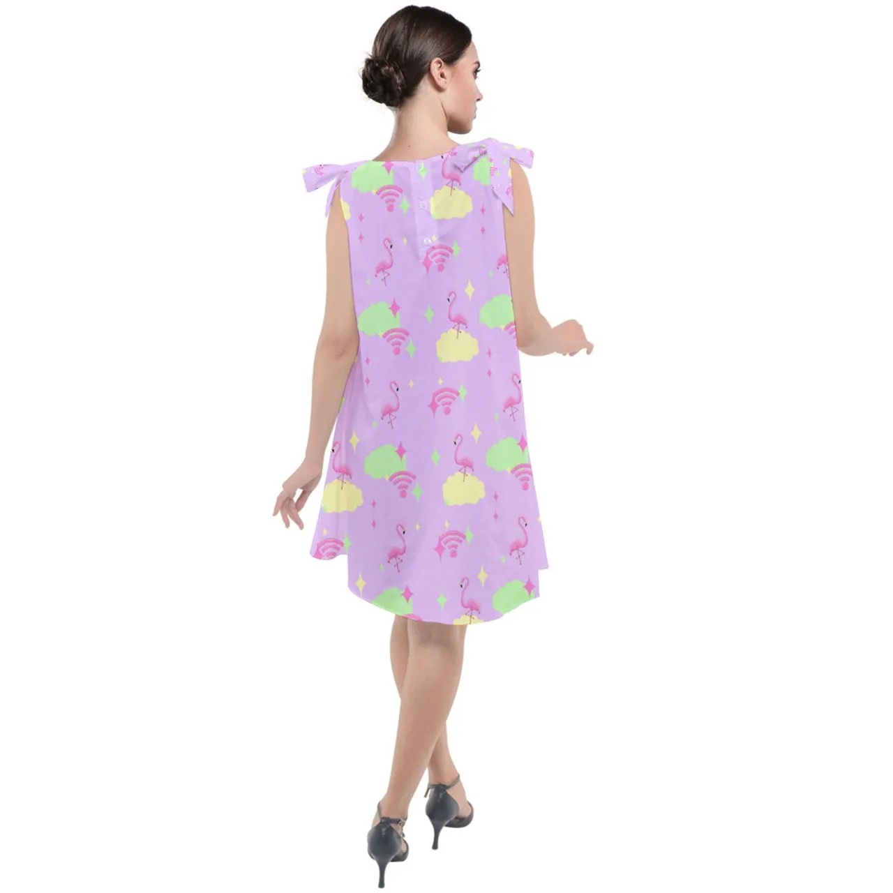 Flamingo Sky Tie Up Tunic Dress