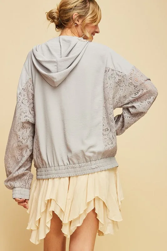 FLORA LACE JACKET GREY-