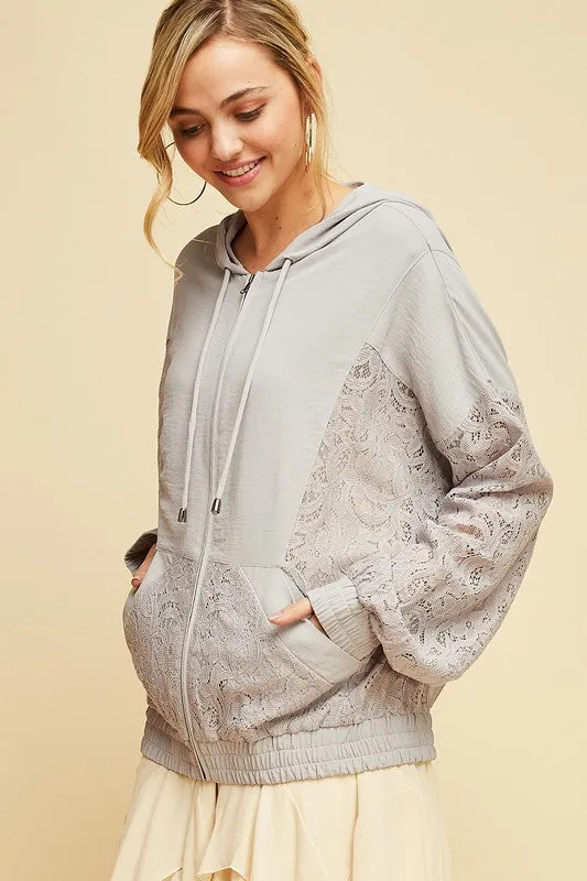 FLORA LACE JACKET GREY-