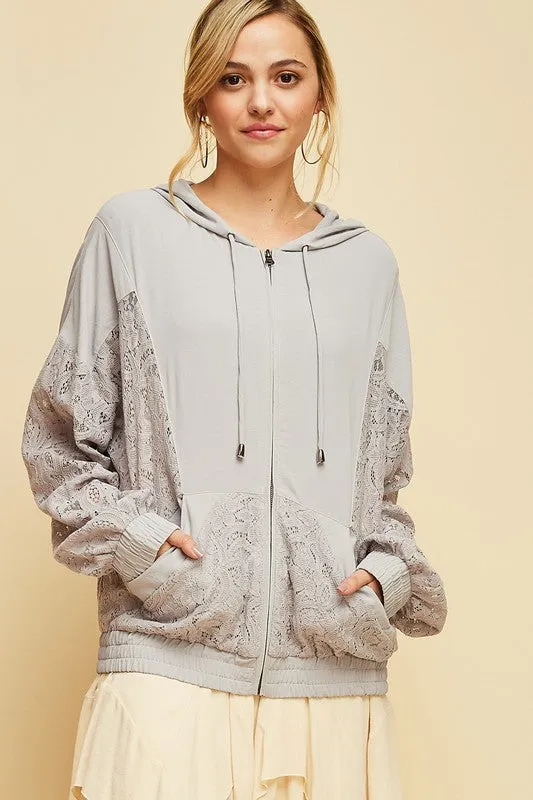 FLORA LACE JACKET GREY-