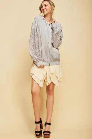 FLORA LACE JACKET GREY-