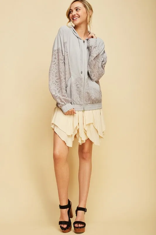 FLORA LACE JACKET GREY-
