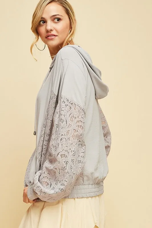 FLORA LACE JACKET GREY-