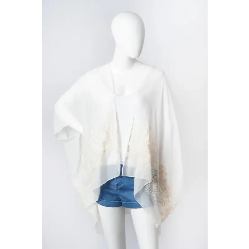 Floral Embroidered Stitch Kimono