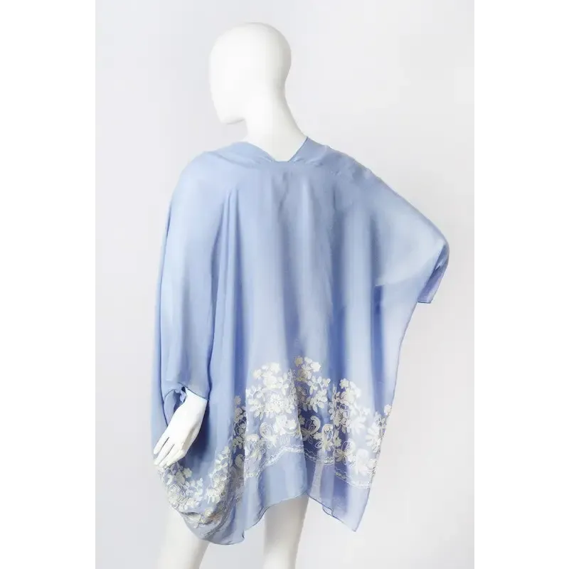 Floral Embroidered Stitch Kimono