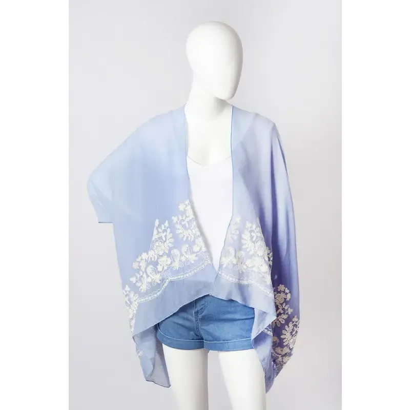 Floral Embroidered Stitch Kimono